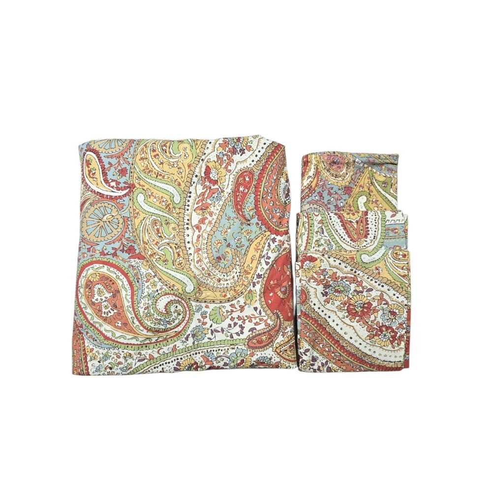 Pottery Barn Harper Paisley Full Queen Duvet Cover and Pillow Cover/Shams